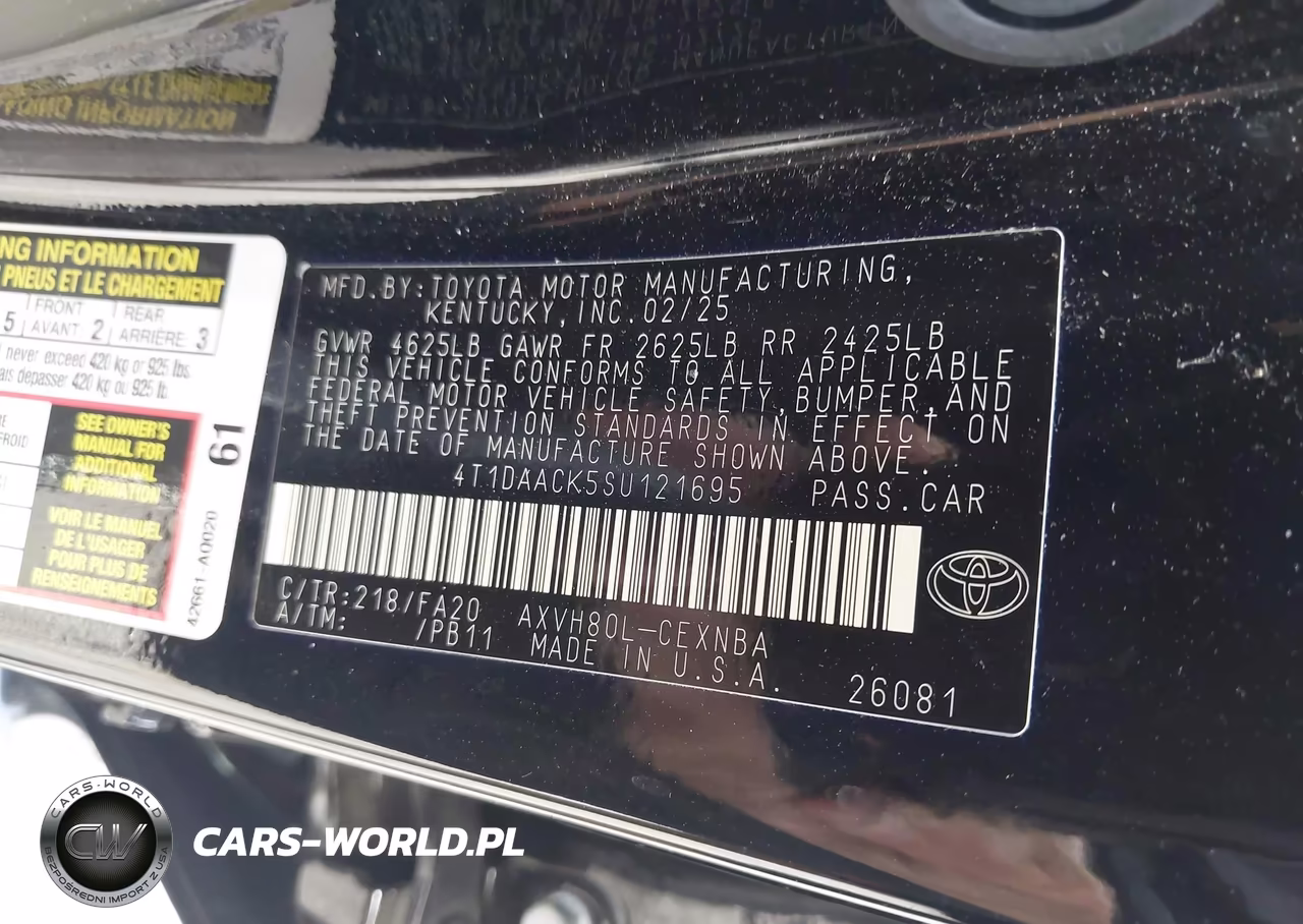 2025 Toyota Camry Le VIN:4T1DAACK5SU121695 - 9