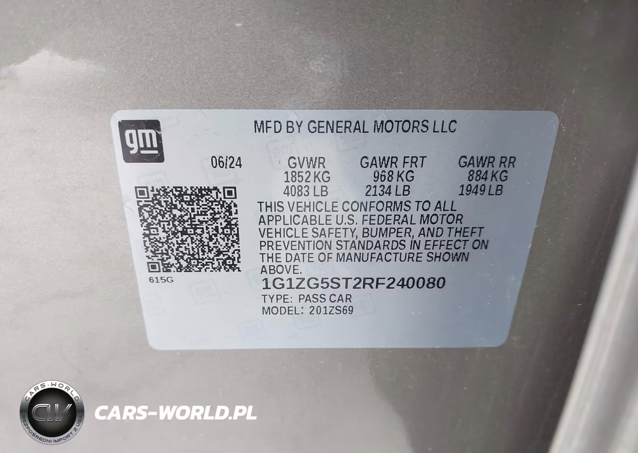 2024 Chevrolet Malibu Fwd Rs VIN:1G1ZG5ST2RF240080 - 9