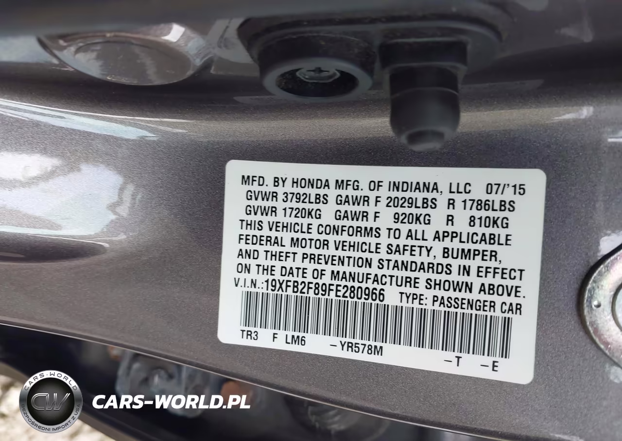 2015 Honda Civic Ex VIN:19XFB2F89FE280966 - 9