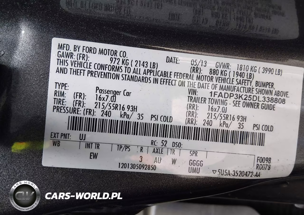 2013 Ford Focus Se VIN:1FADP3K25DL338808 - 9
