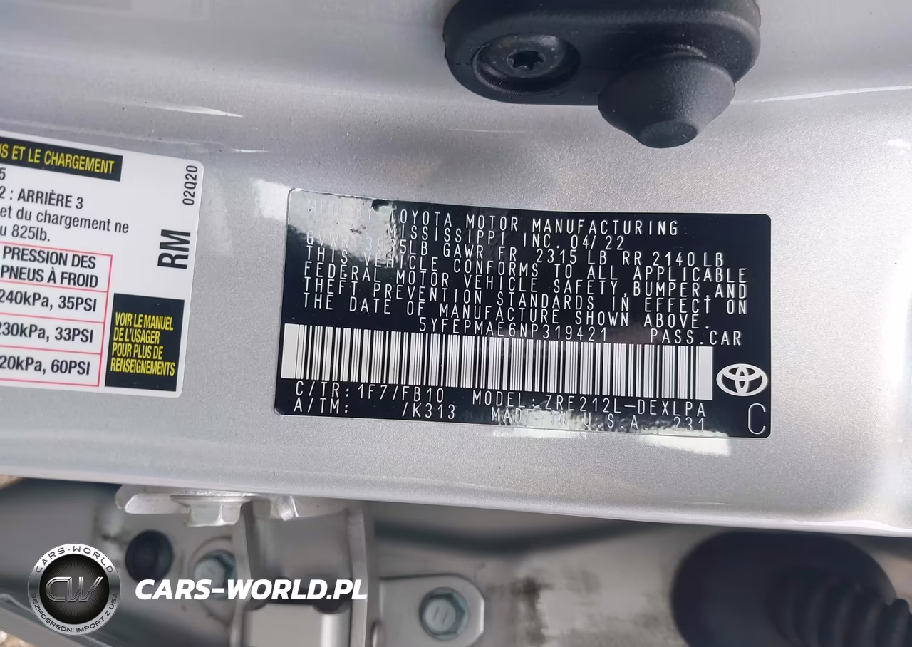 2022 Toyota Corolla Le VIN:5YFEPMAE6NP319421 - 9