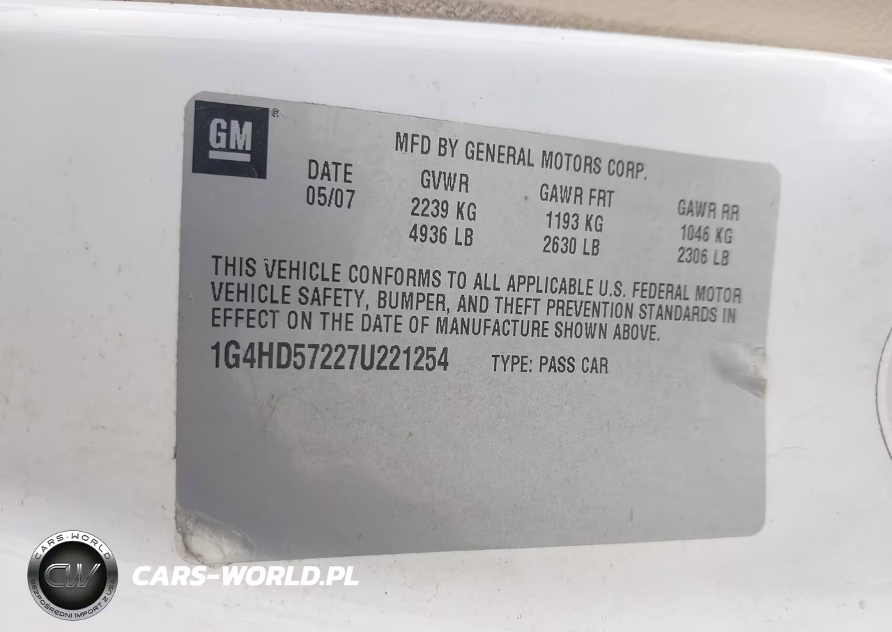 2007 Buick Lucerne Cxl VIN:1G4HD57227U221254 - 9