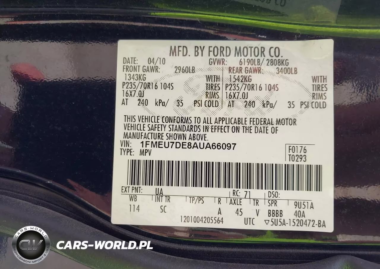 2010 Ford Explorer Xlt VIN:1FMEU7DE8AUA66097 - 9