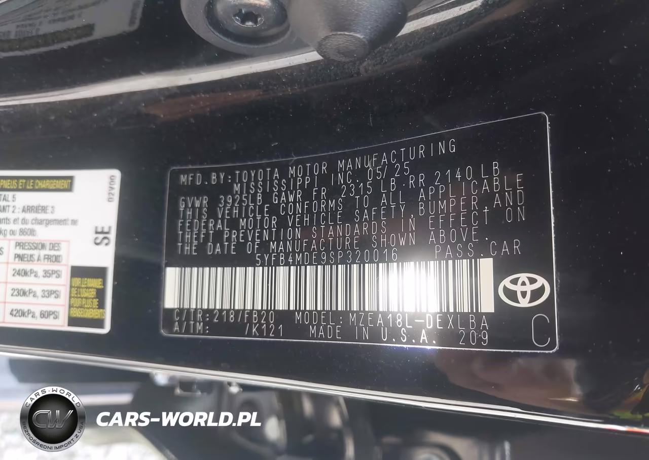 2025 Toyota Corolla Le VIN:5YFB4MDE9SP320016 - 9