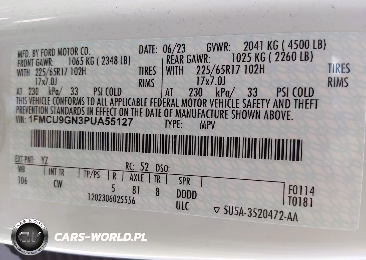 2023 Ford Escape Active VIN:1FMCU9GN3PUA55127 - 9