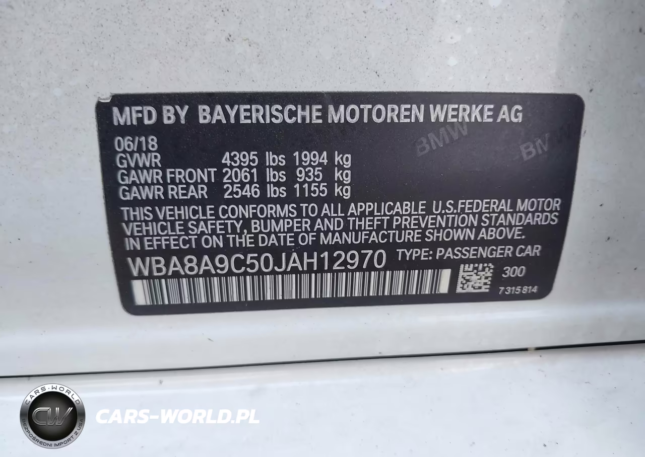 2018 BMW 320I VIN:WBA8A9C50JAH12970 - 9