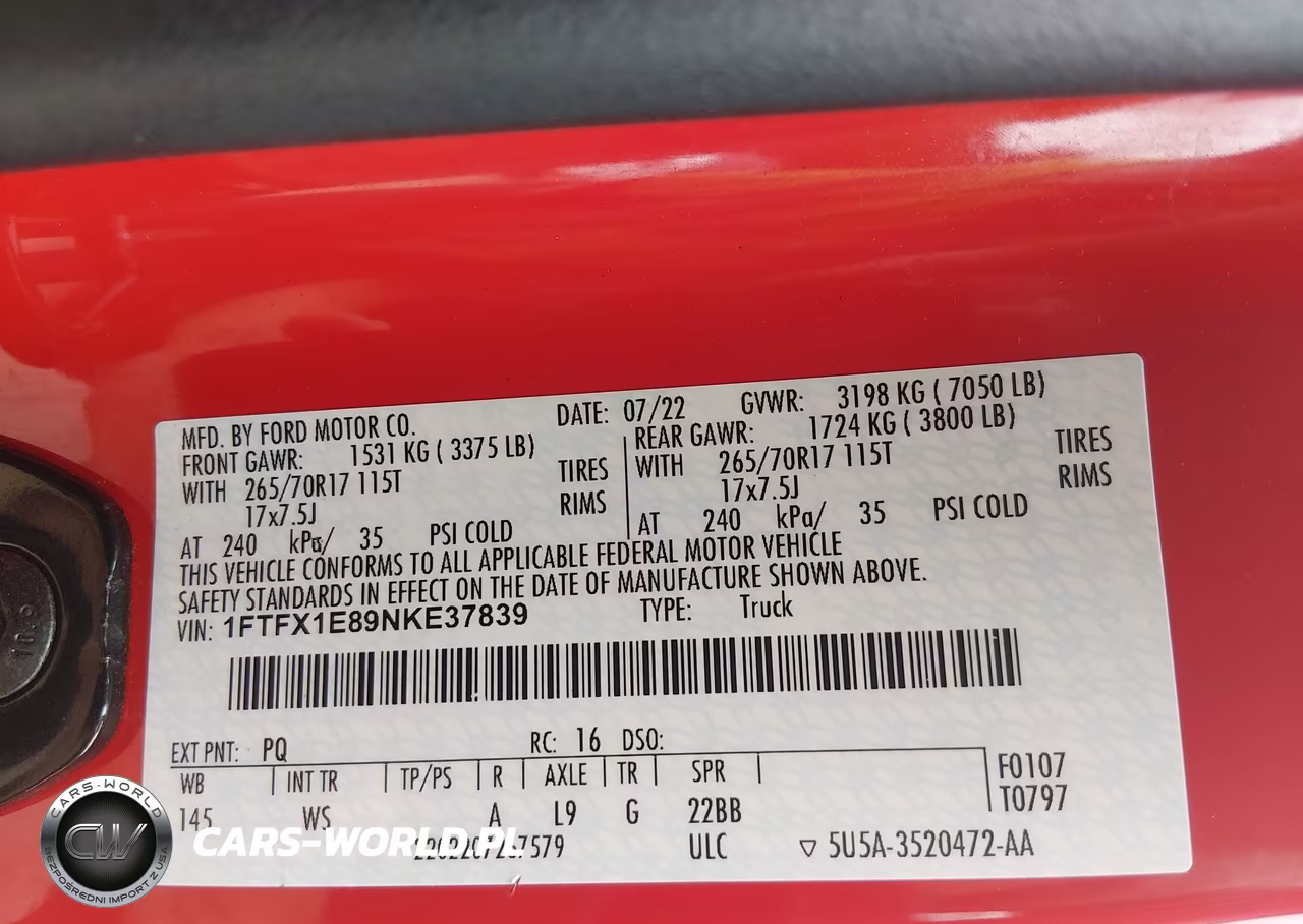 2022 Ford F-150 Xl VIN:1FTFX1E89NKE37839 - 9