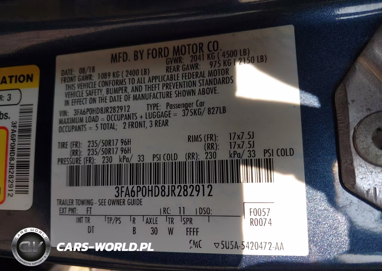 2018 Ford Fusion Se VIN:3FA6P0HD8JR282912 - 9