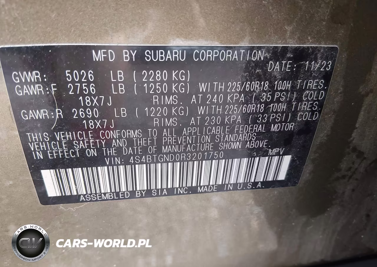 2024 Subaru Outback Limited Xt VIN:4S4BTGND0R3201750 - 9