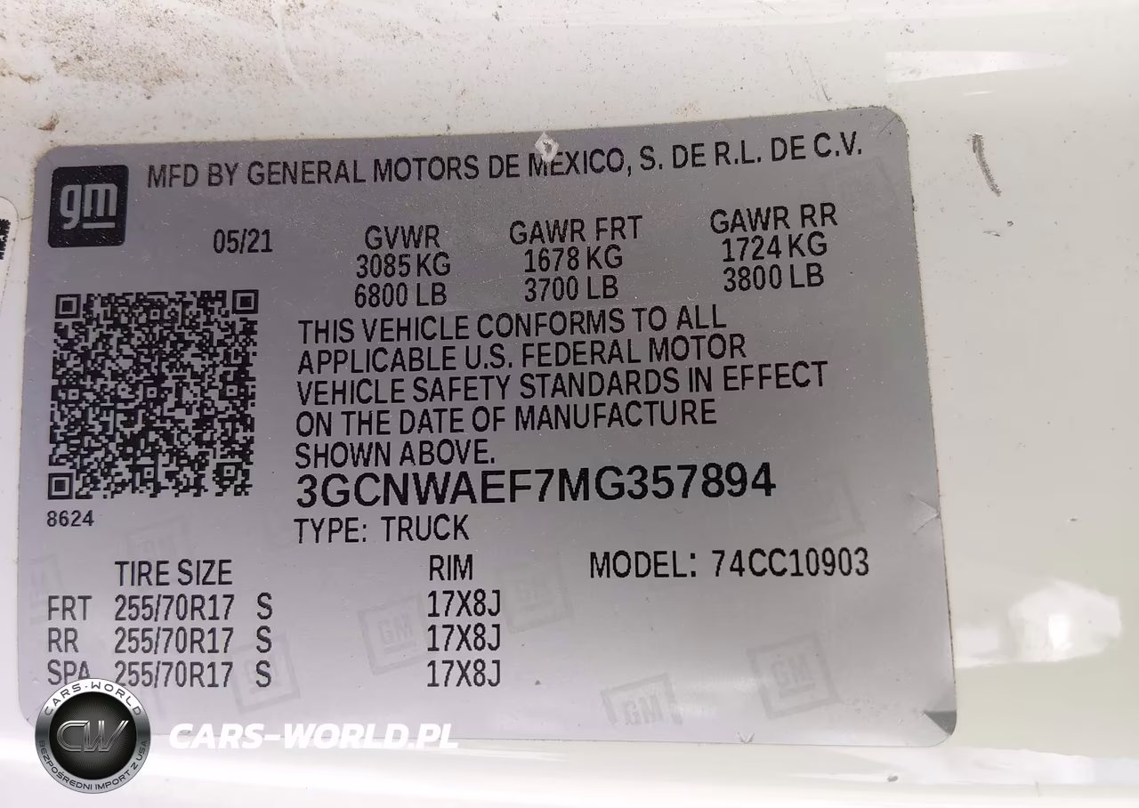 2021 Chevrolet Silverado 1500 2Wd Long Bed Wt VIN:3GCNWAEF7MG357894 - 9