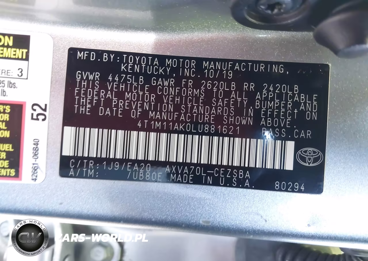 2020 Toyota Camry Se VIN:4T1M11AK0LU881621 - 9