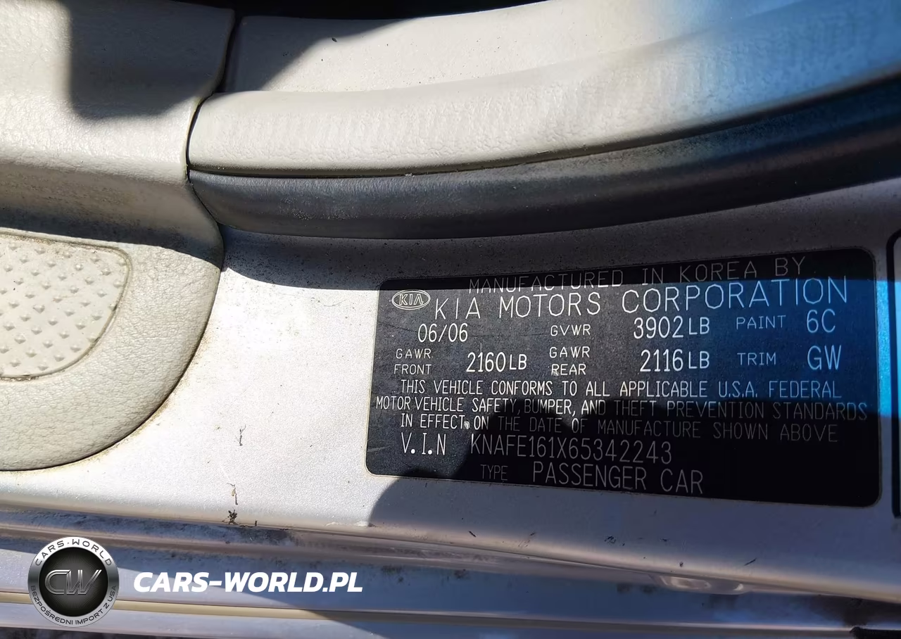 2006 Kia Spectra5 VIN:KNAFE161X65342243 - 9