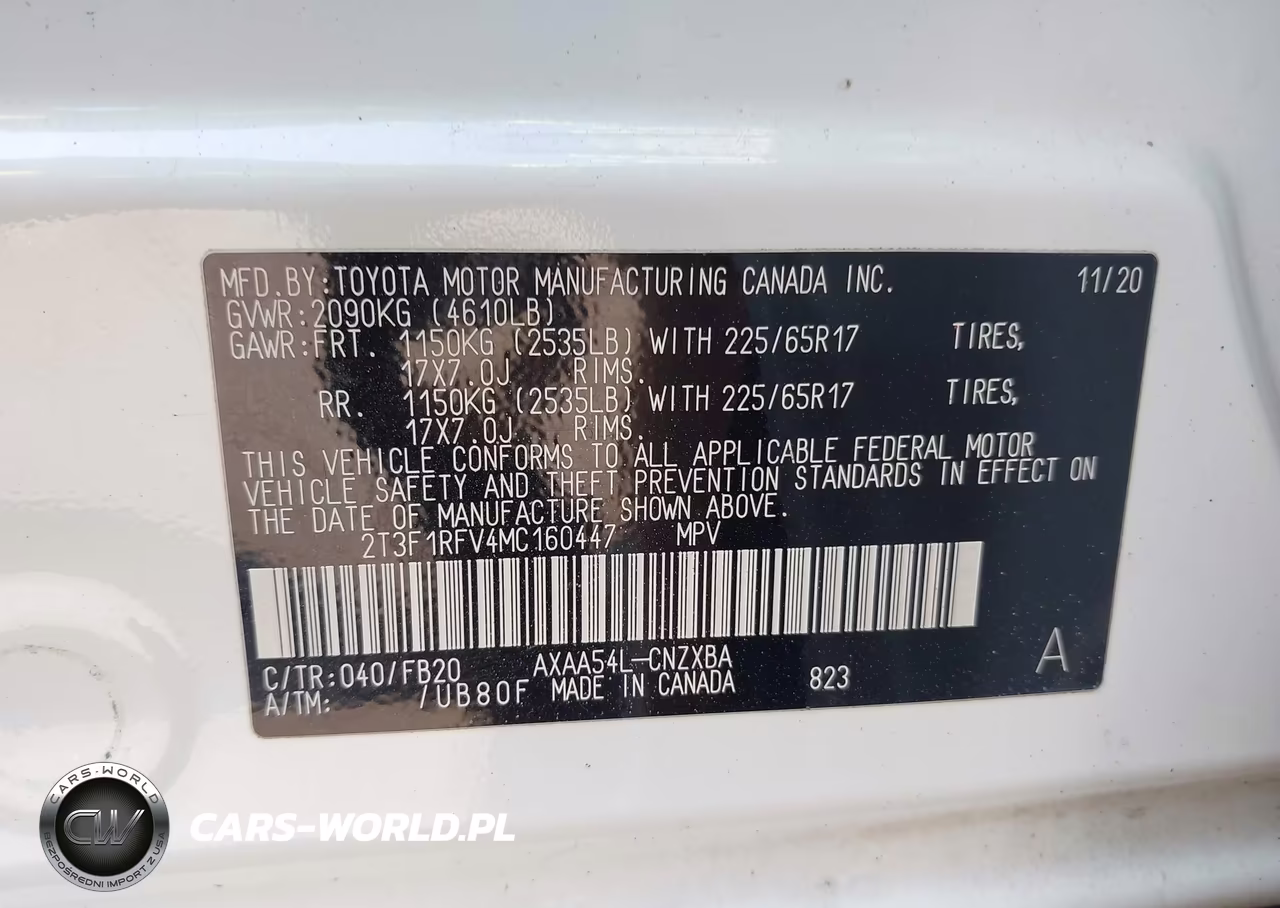 2021 Toyota Rav4 Le VIN:2T3F1RFV4MC160447 - 9