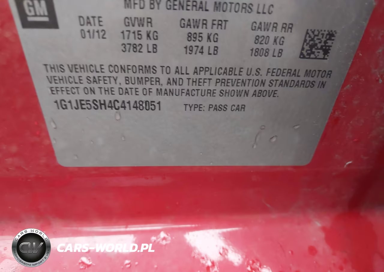 2012 Chevrolet Sonic 2Lz VIN:1G1JE5SH4C4148051 - 9