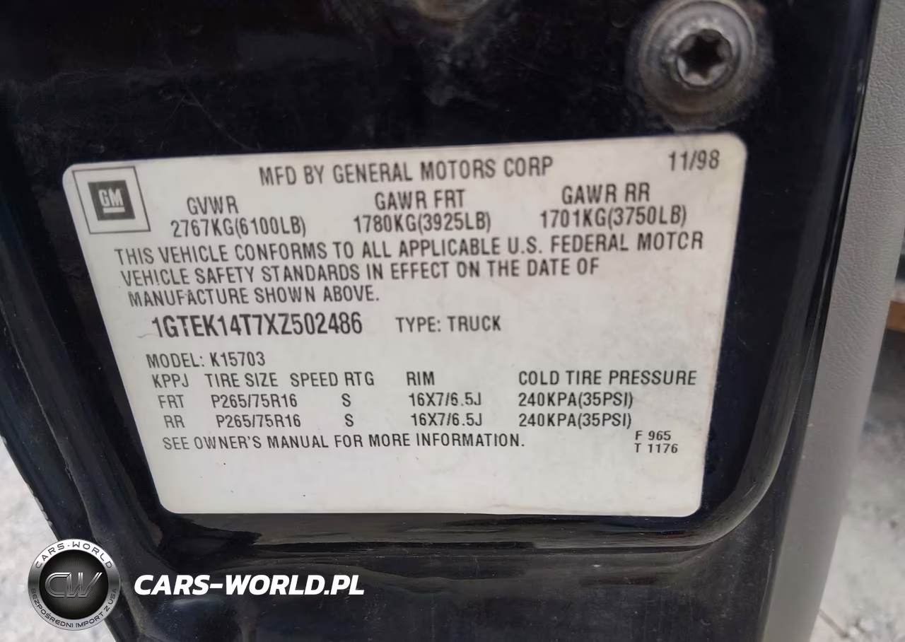 1999 GMC New Sierra 1500 Sle VIN:1GTEK14T7XZ502486 - 9