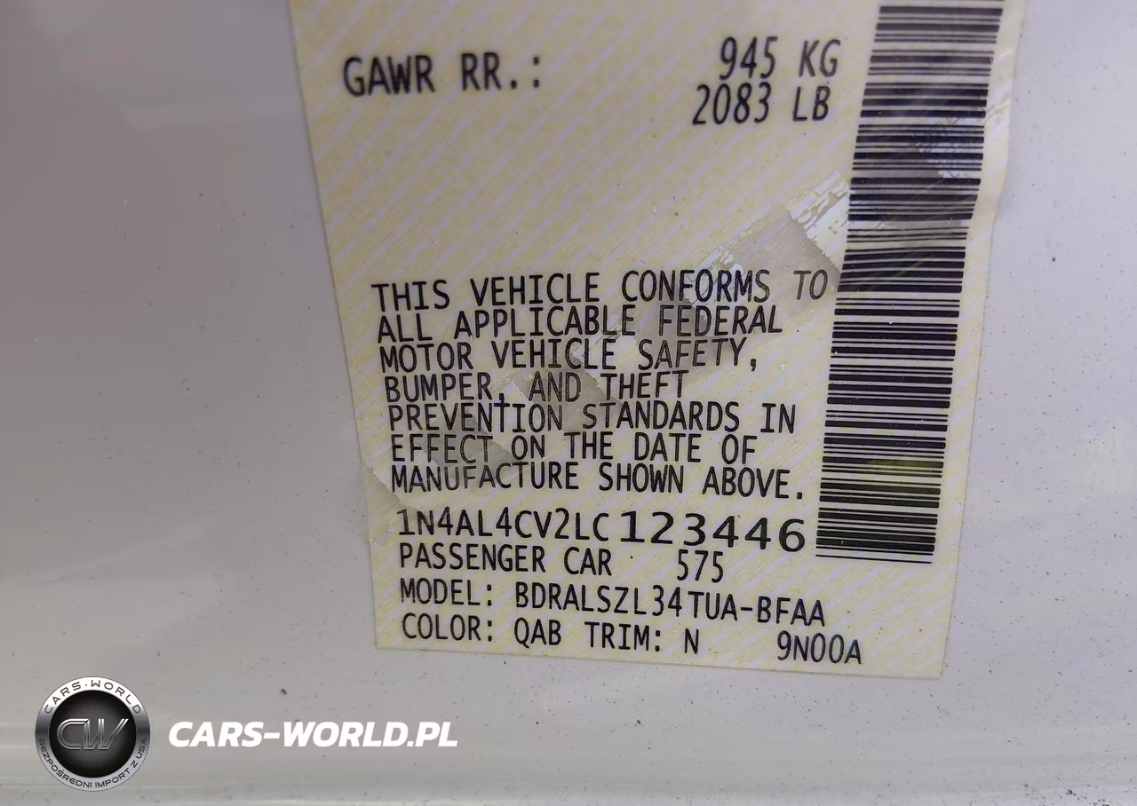 2020 Nissan Altima Sr Vc-Turbo Fwd VIN:1N4AL4CV2LC123446 - 9