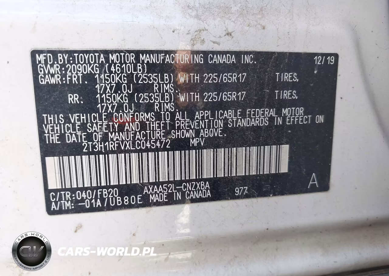 2020 Toyota Rav4 Le VIN:2T3H1RFVXLC045472 - 9