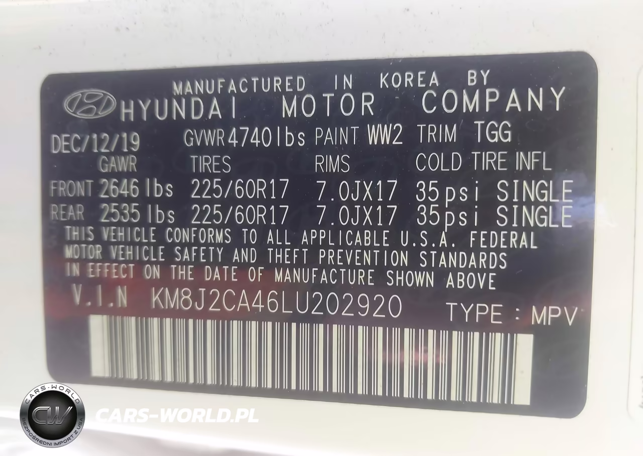 2020 Hyundai Tucson Se VIN:KM8J2CA46LU202920 - 9