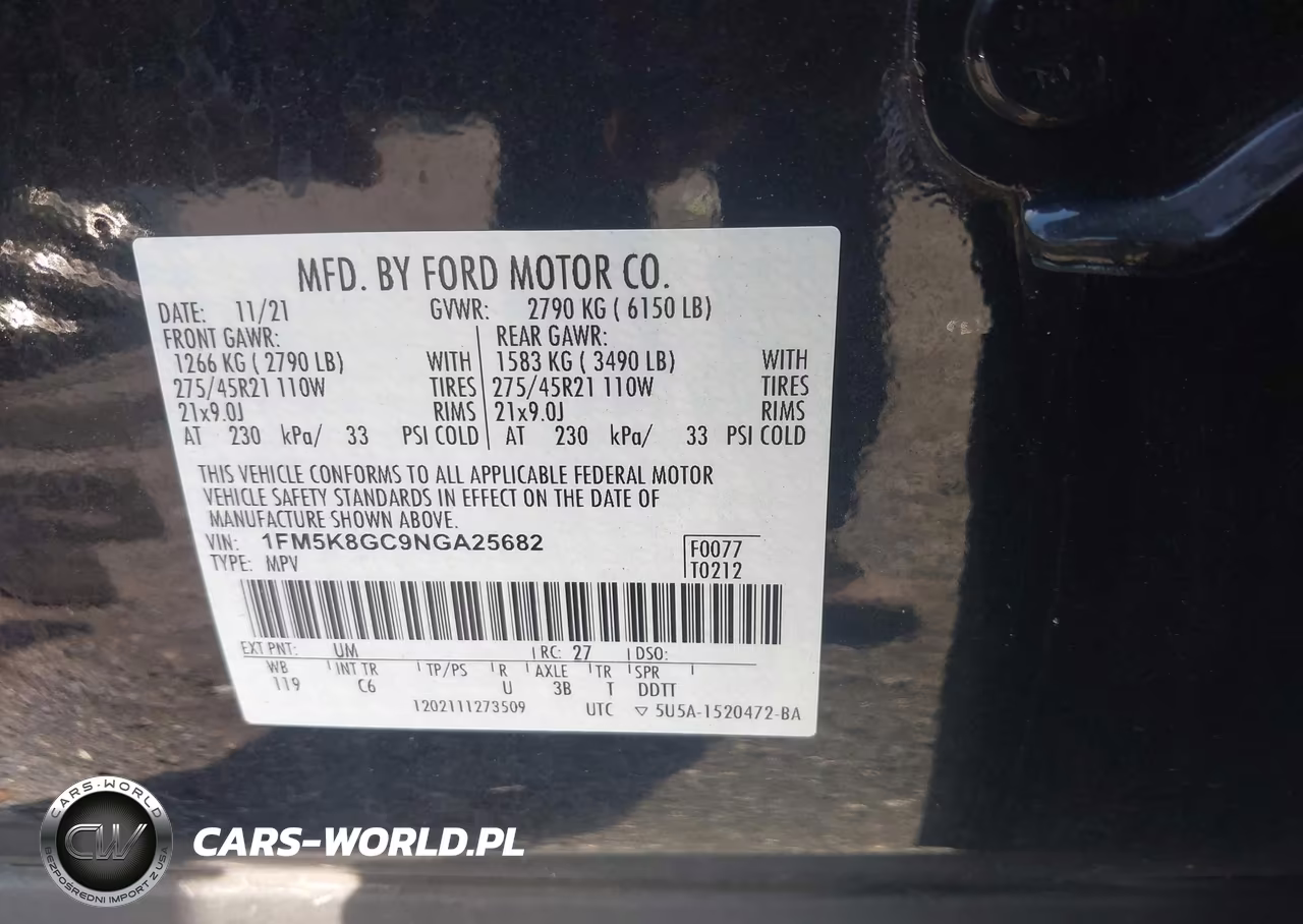 2022 Ford Explorer St VIN:1FM5K8GC9NGA25682 - 9