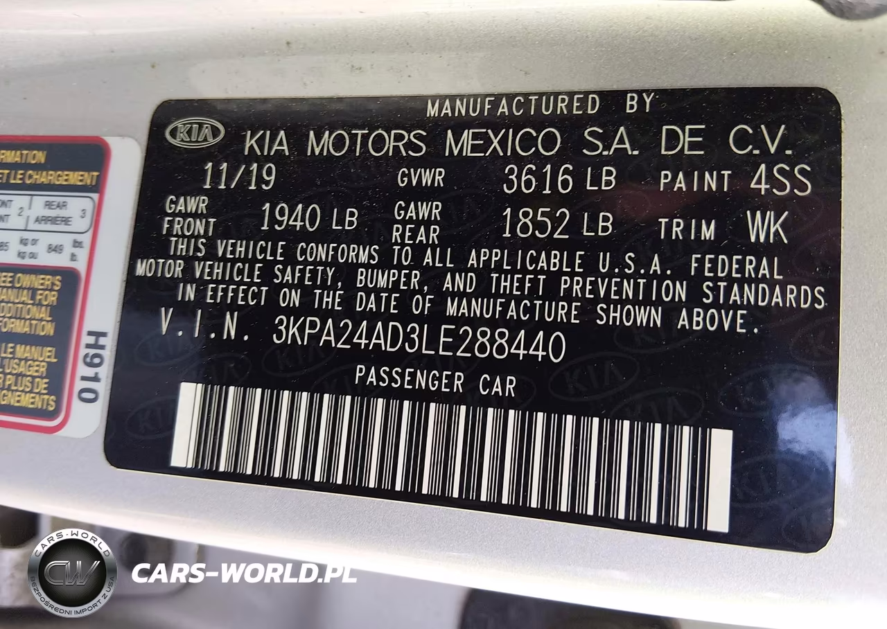 2020 Kia Rio Lx VIN:3KPA24AD3LE288440 - 9