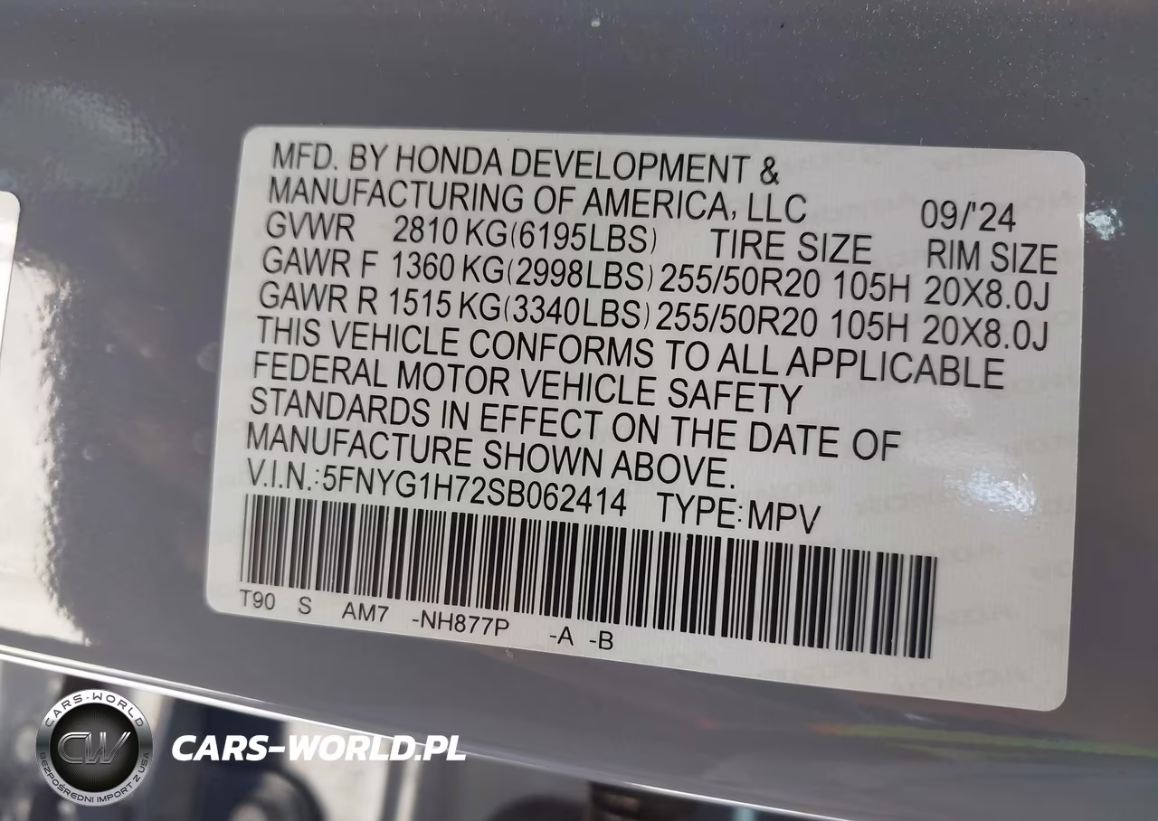 2025 Honda Pilot Touring VIN:5FNYG1H72SB062414 - 9