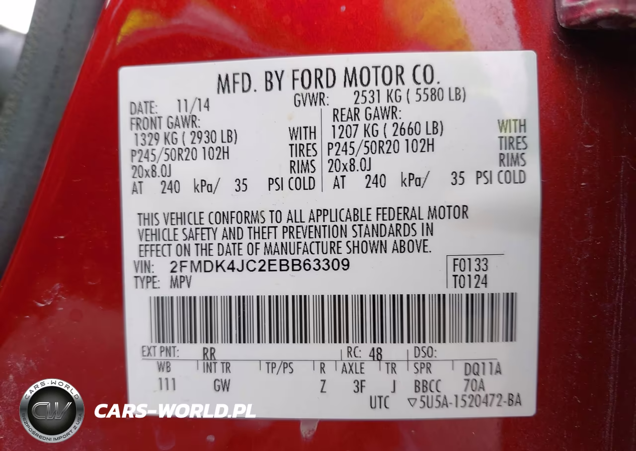 2014 Ford Edge Sel VIN:2FMDK4JC2EBB63309 - 9