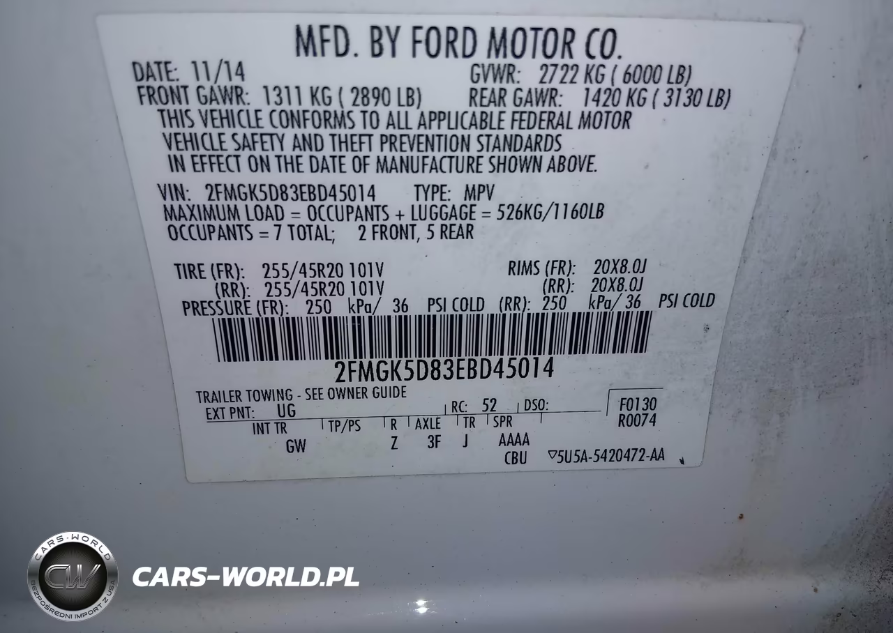 2014 Ford Flex Limited VIN:2FMGK5D83EBD45014 - 9