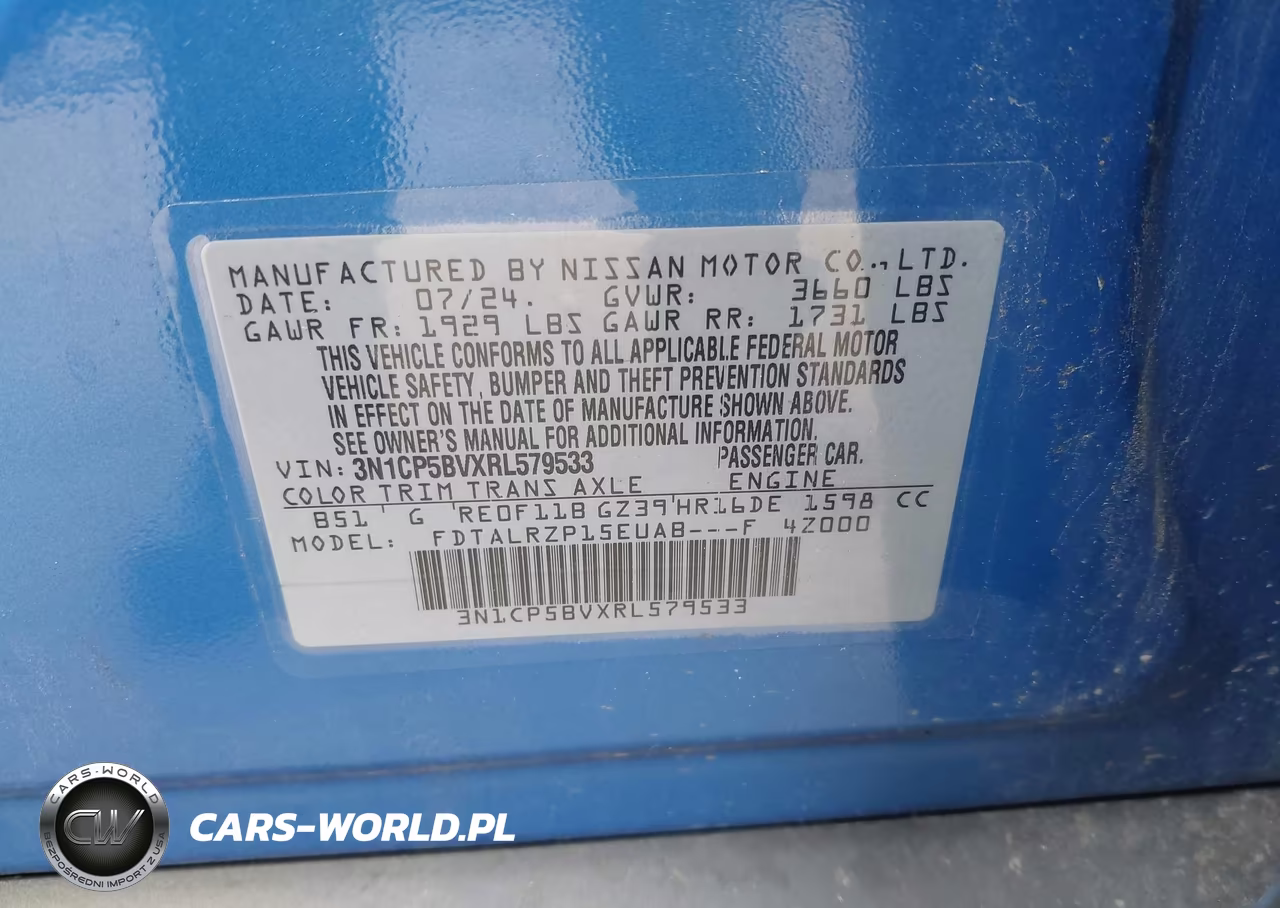 2024 Nissan Kicks S Xtronic Cvt VIN:3N1CP5BVXRL579533 - 9