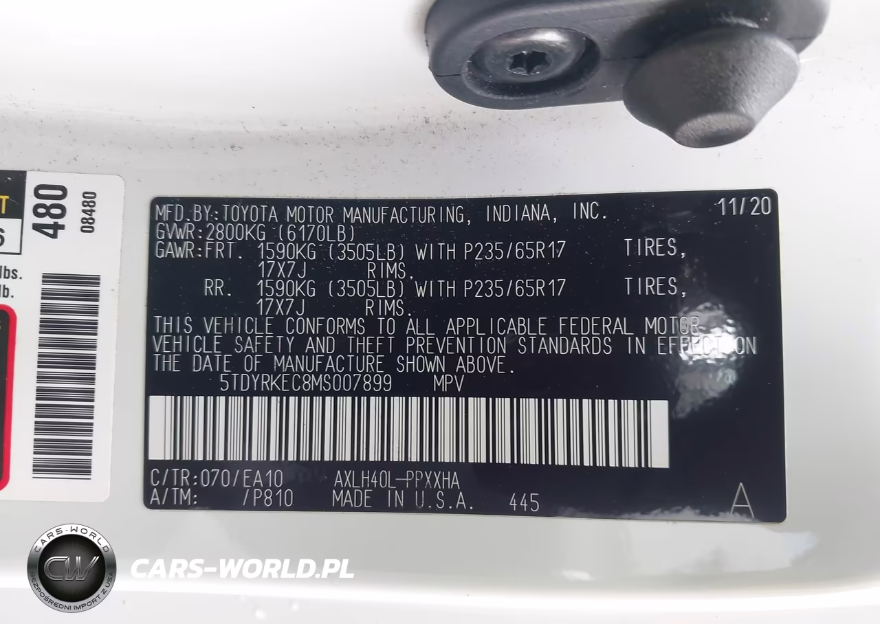 2021 Toyota Sienna Xle VIN:5TDYRKEC8MS007899 - 9