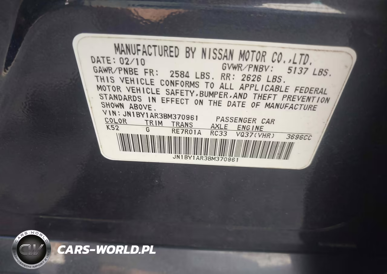 2011 Infiniti M37X VIN:JN1BY1AR3BM370961 - 9