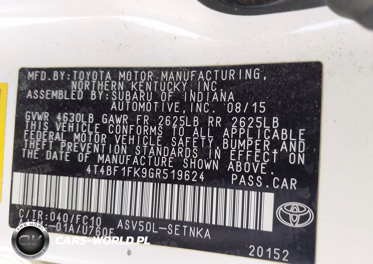 2016 Toyota Camry Le VIN:4T4BF1FK9GR519624 - 9