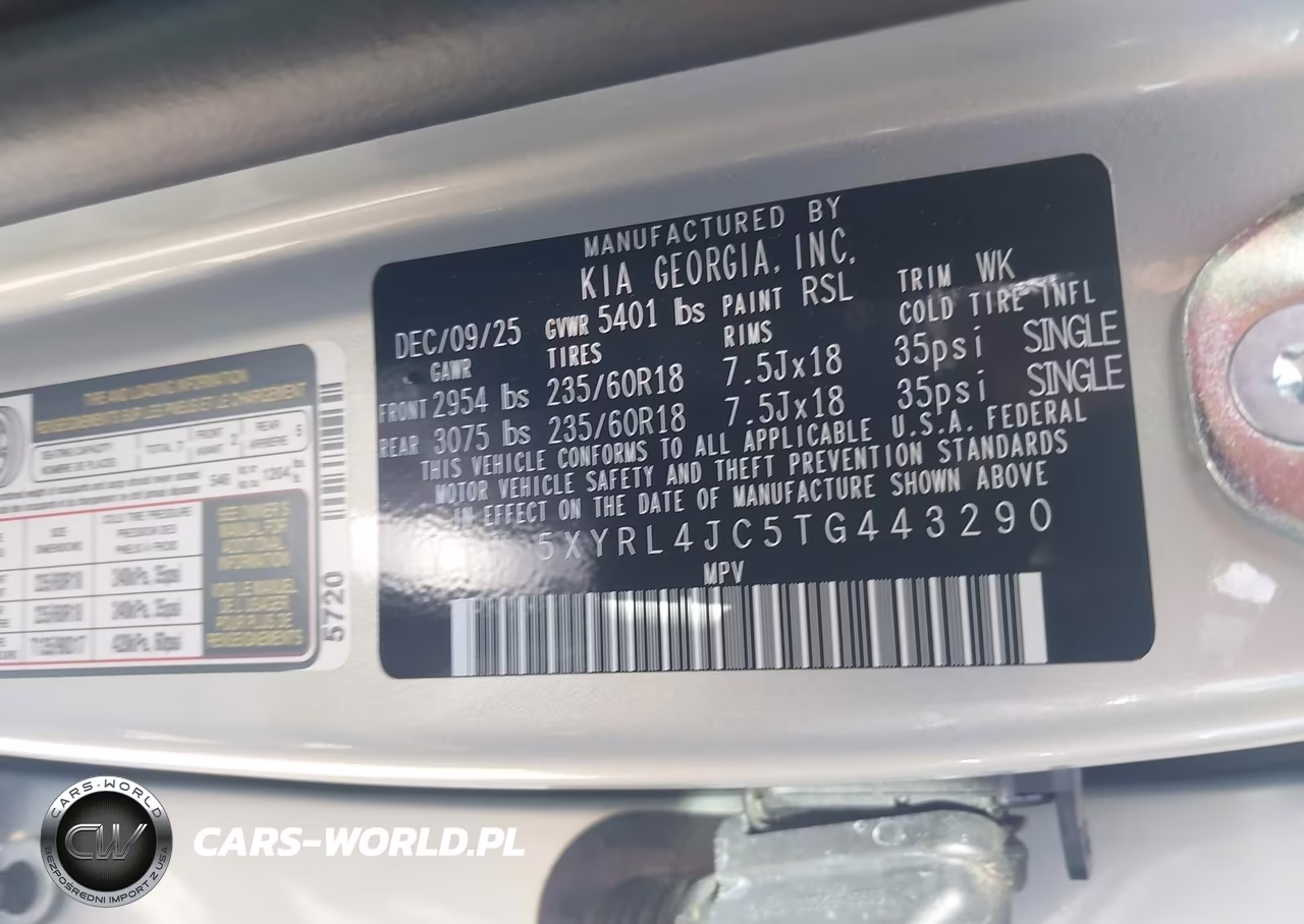 2026 Kia Sorento S VIN:5XYRL4JC5TG443290 - 9