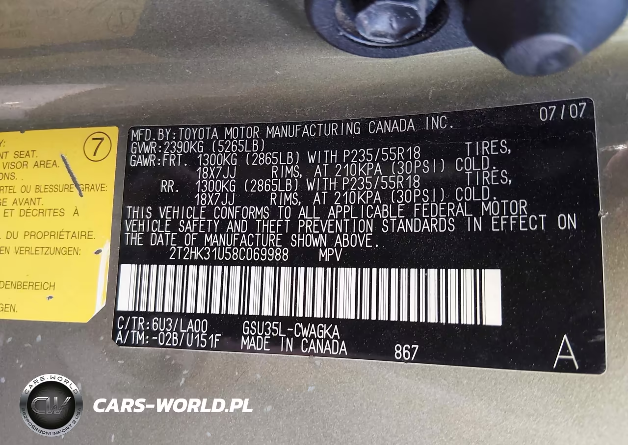 2008 Lexus Rx 350 VIN:2T2HK31U58C069988 - 9