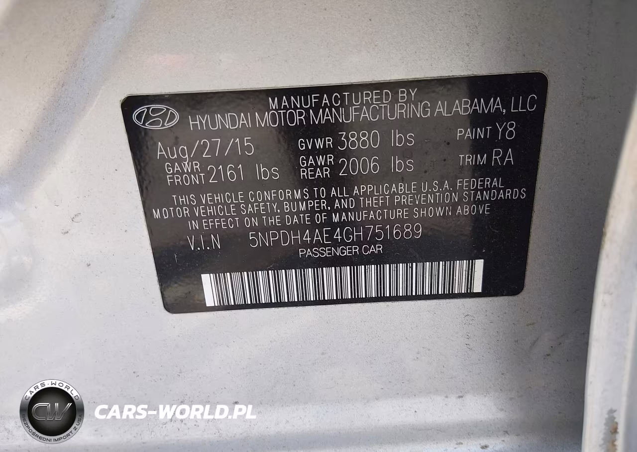 2016 Hyundai Elantra Se VIN:5NPDH4AE4GH751689 - 9