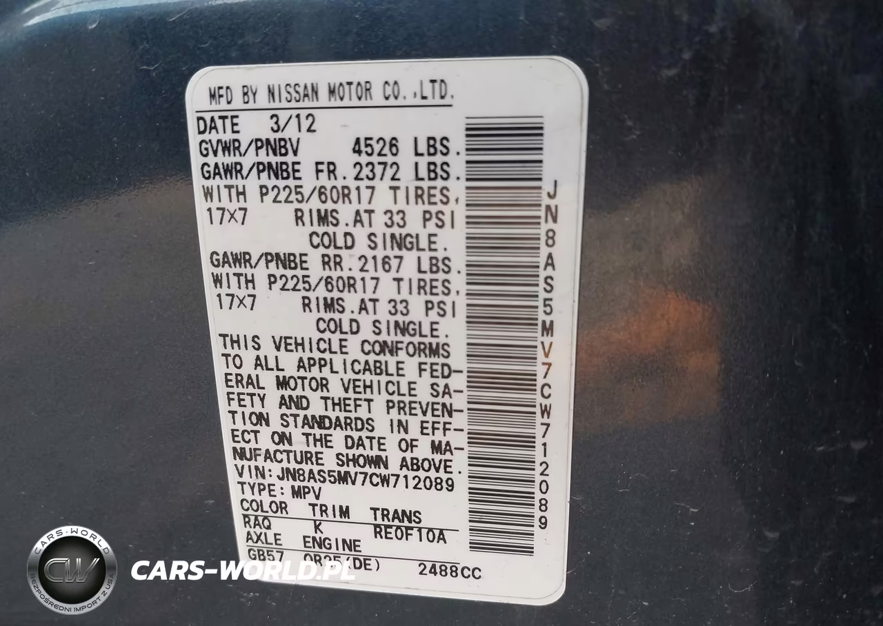 2012 Nissan Rogue Sv VIN:JN8AS5MV7CW712089 - 9