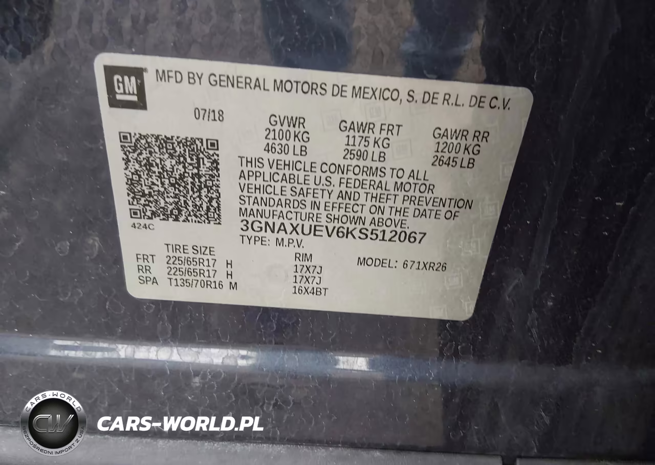 2019 Chevrolet Equinox Lt VIN:3GNAXUEV6KS512067 - 9