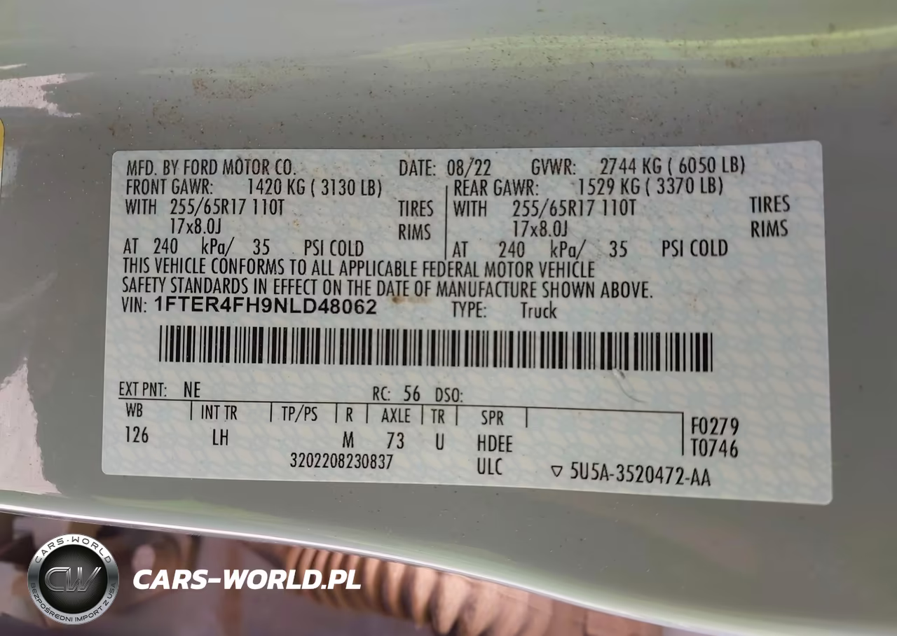 2022 Ford Ranger Xlt VIN:1FTER4FH9NLD48062 - 9