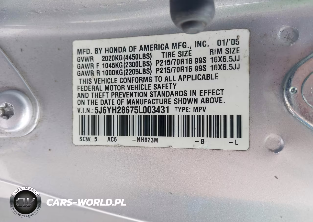 2005 Honda Element Ex VIN:5J6YH28675L003431 - 9