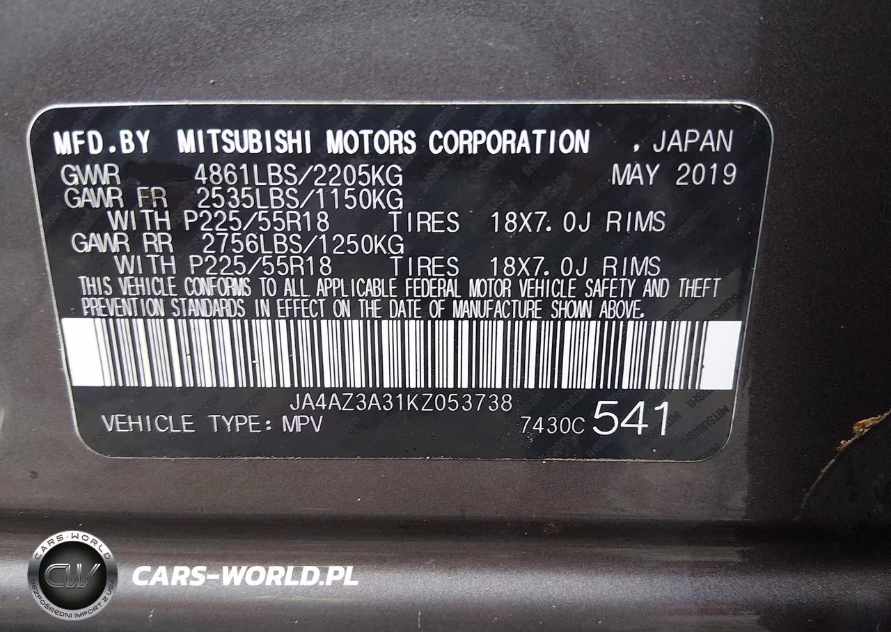 2019 Mitsubishi Outlander Es VIN:JA4AZ3A31KZ053738 - 9