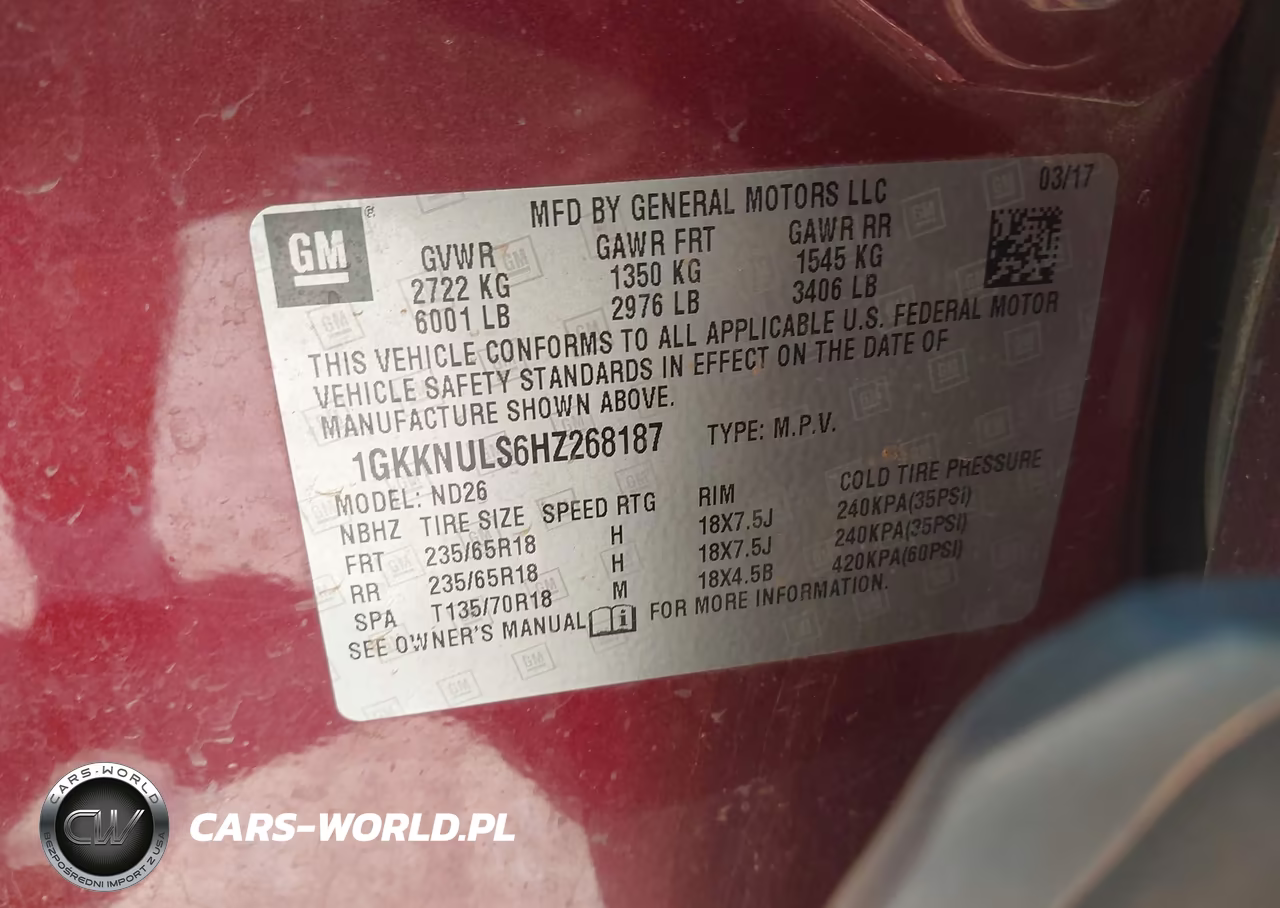 2017 GMC Acadia Slt-1 VIN:1GKKNULS6HZ268187 - 9