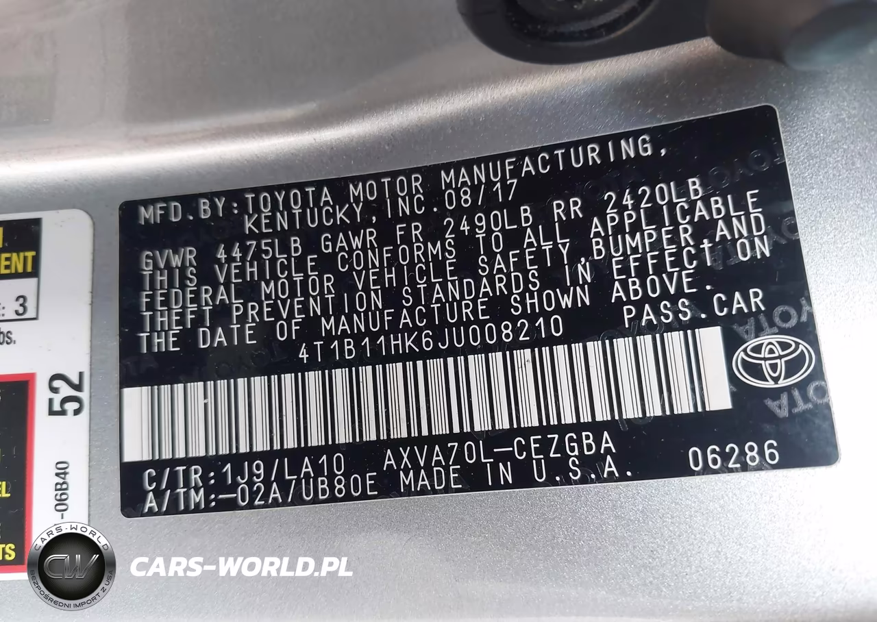 2018 Toyota Camry Xle VIN:4T1B11HK6JU008210 - 9
