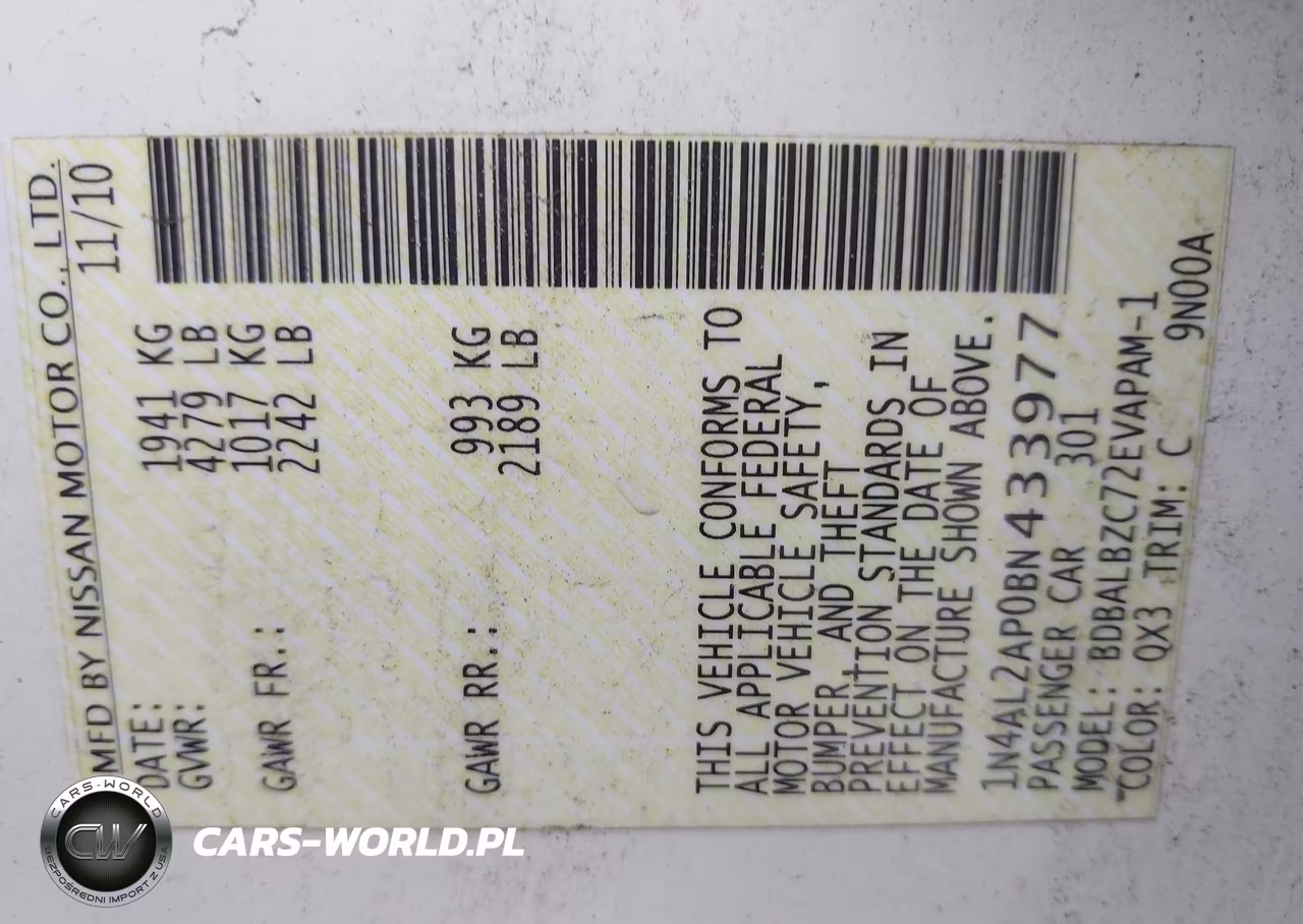 2011 Nissan Altima 2.5 S VIN:1N4AL2AP0BN433977 - 9