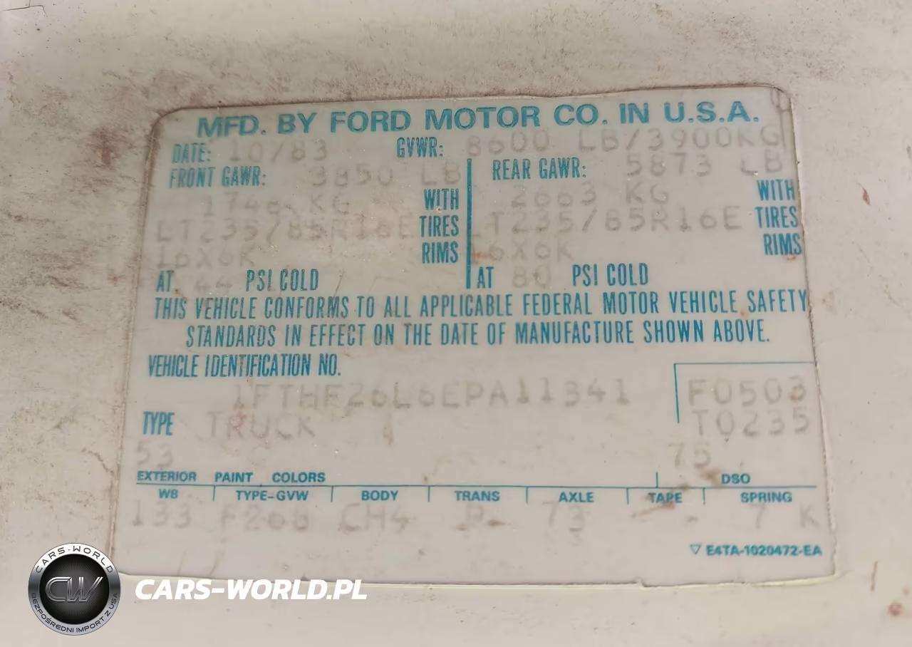 1984 Ford F250 VIN:1FTHF26L6EPA11341 - 9