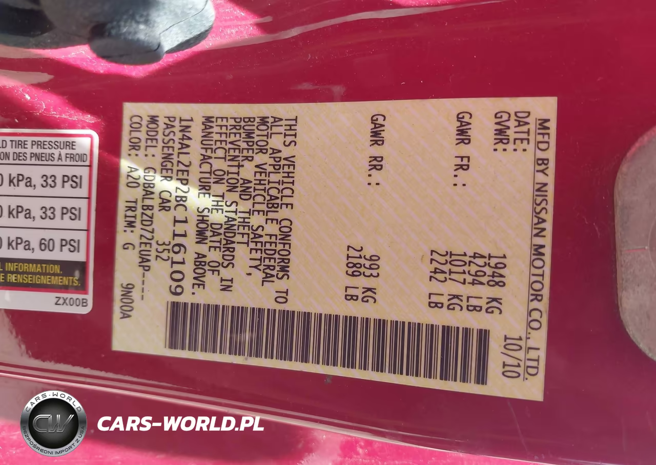 2011 Nissan Altima 2.5 S VIN:1N4AL2EP2BC116109 - 9