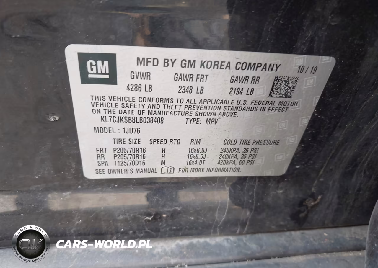 2020 Chevrolet Trax Fwd Ls VIN:KL7CJKSB8LB038408 - 9