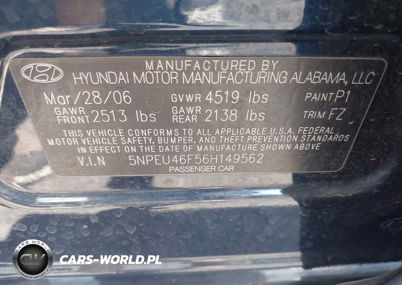 2006 Hyundai Sonata Gls V6-Lx V6 VIN:5NPEU46F56H149562 - 9