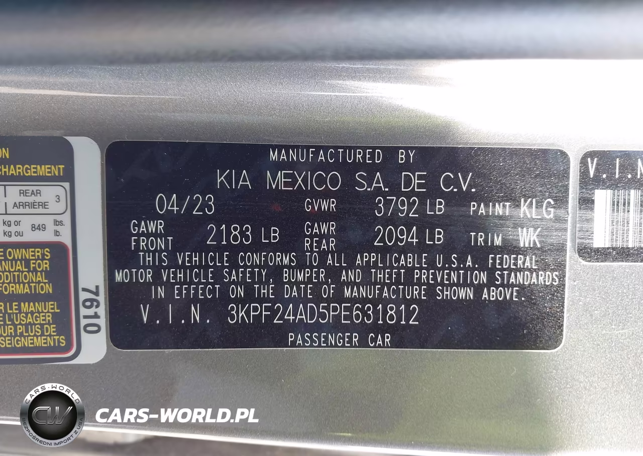 2023 Kia Forte Lxs VIN:3KPF24AD5PE631812 - 9