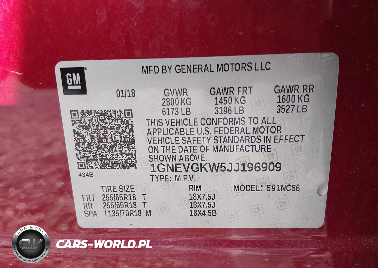 2018 Chevrolet Traverse Lt Cloth VIN:1GNEVGKW5JJ196909 - 9