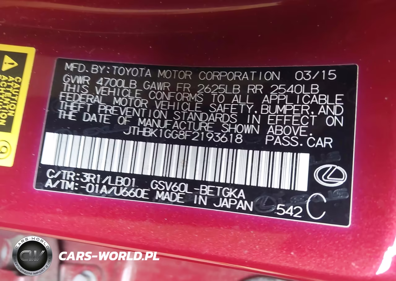 2015 Lexus Es 350 VIN:JTHBK1GG8F2193618 - 9