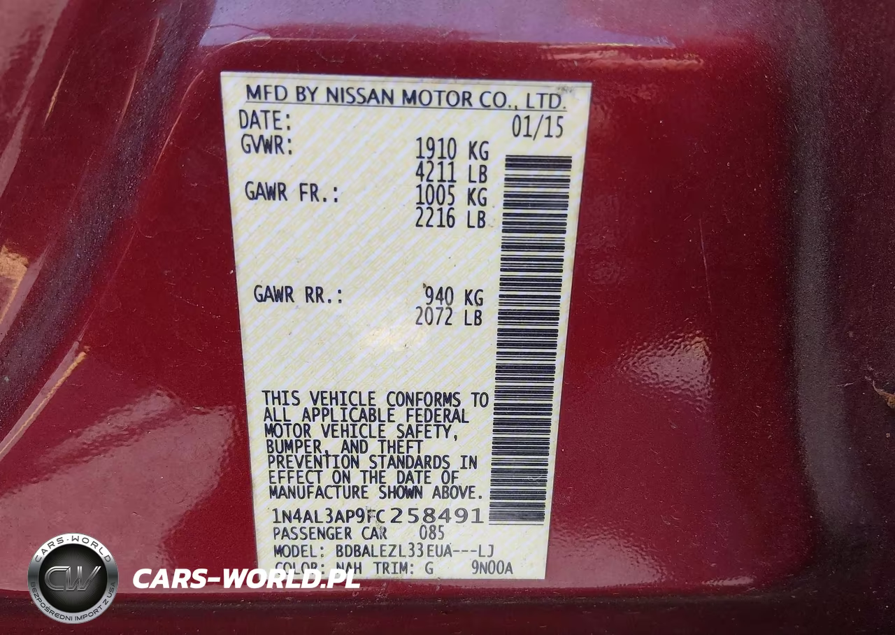 2015 Nissan Altima 2.5 S VIN:1N4AL3AP9FC258491 - 9
